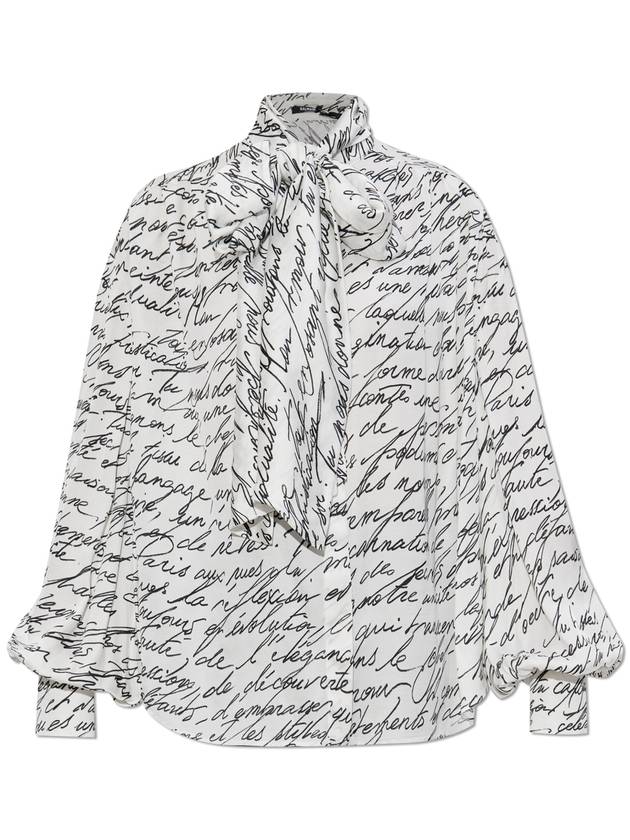 Balmain Shirt With Decorative Tie At The Neckline, Women's, White - BALMAIN - BALAAN 1