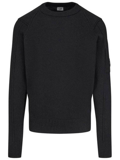 Men's Lens Wappen Wool Crew Neck Knit Top Black - CP COMPANY - BALAAN 2