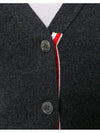 4-Bar V-Neck Cashmere Cardigan Dark Grey - THOM BROWNE - BALAAN 6