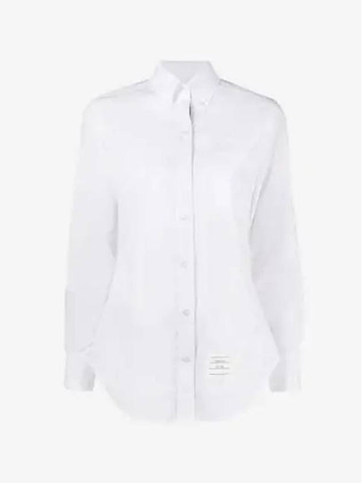 Logo Patch Cotton Shirt White - THOM BROWNE - BALAAN 2