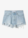 twisted logo patch denim shorts blue - OFF WHITE - BALAAN 2