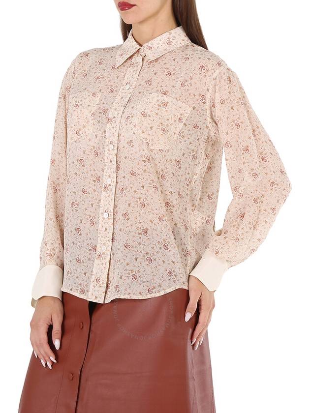 flower print silk shirt dew pink - CHLOE - BALAAN 3