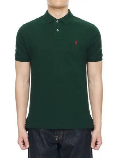 Custom Slim Fit Mesh Polo Shirt Green - POLO RALPH LAUREN - BALAAN 1