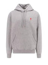 Heart Small Logo Hoodie Grey - AMI - BALAAN 2