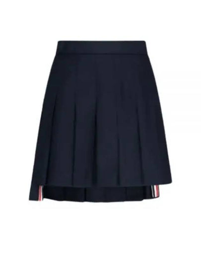 RMB Wool Mini Pleated Skirt Navy - THOM BROWNE - BALAAN 2