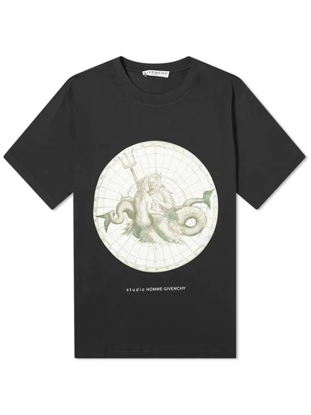 Poseidon Print Overfit Short Sleeve T-Shirt Black - GIVENCHY - BALAAN 3