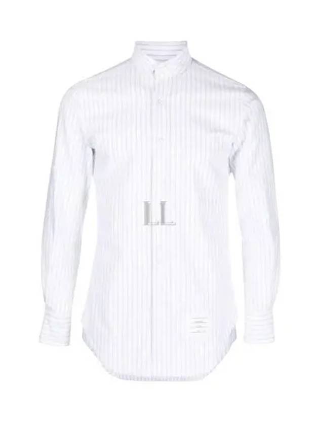 Pinstrip Oxford Long Sleeve Shirt Blue - THOM BROWNE - BALAAN 2