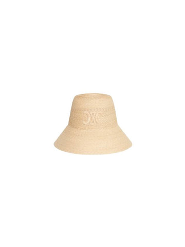 Triomphe Cloche Straw Bucket Hat Natural - CELINE - BALAAN 1