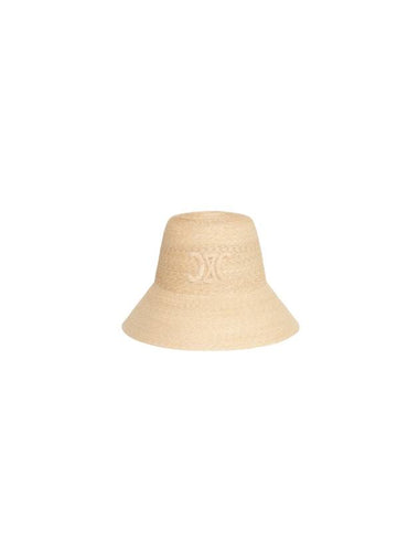 Triomphe Cloche Straw Bucket Hat Natural - CELINE - BALAAN 1