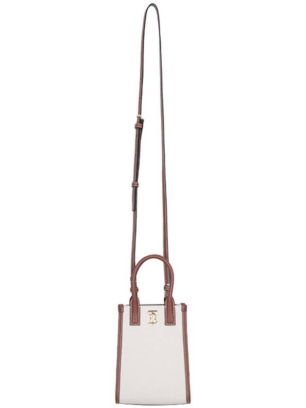 Frances Canvas Leather Mini Tote Bag Ecru Tan - BURBERRY - BALAAN 4