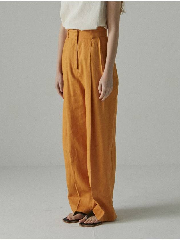 linen pintuck long slacks_ORANGE - ARIFF - BALAAN 1