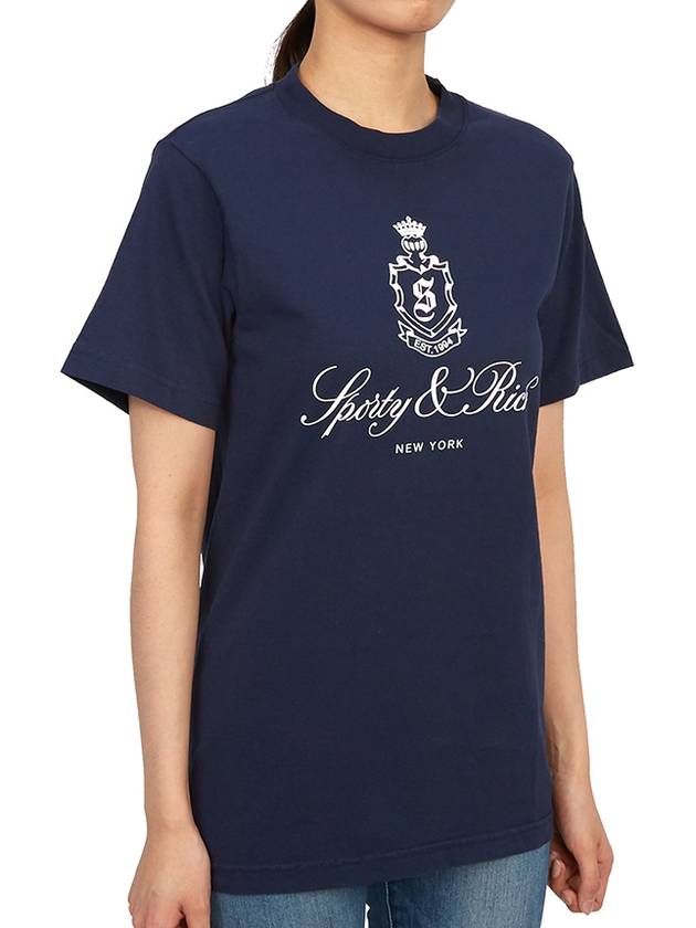 Vendome Cotton Short Sleeve T-Shirt Navy - SPORTY & RICH - BALAAN 4