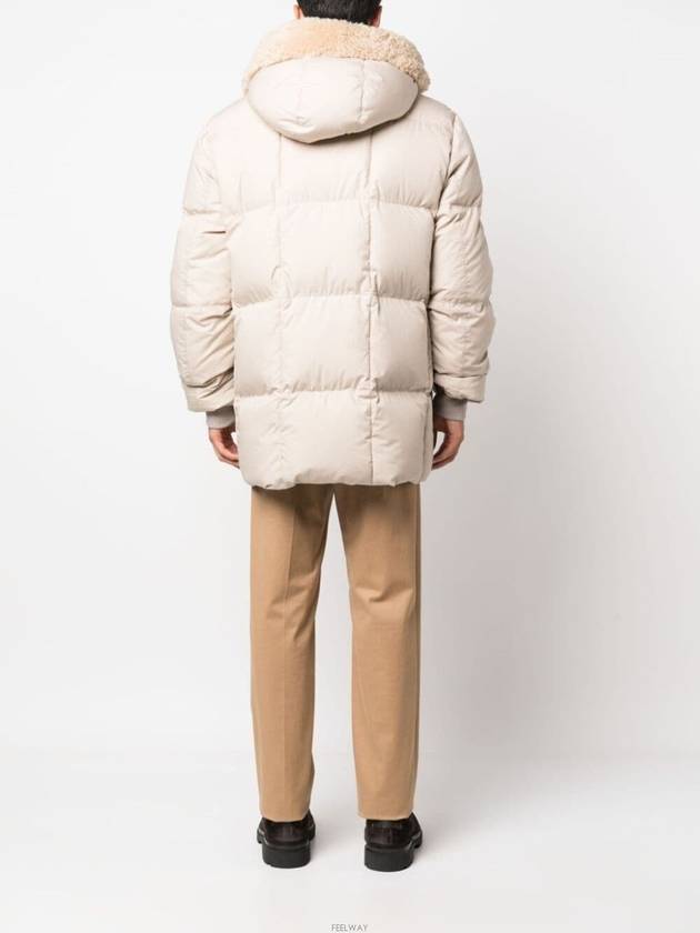 Triangle Logo Goose Down Padded Jacket Ivory - PRADA - BALAAN 6