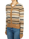 Striped Soft Wool Knit Cardigan Brown - GANNI - BALAAN 4