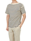 Boatman Striped Short Sleeve Knit Top Blue Ivory - ANDERSEN-ANDERSEN - BALAAN 6