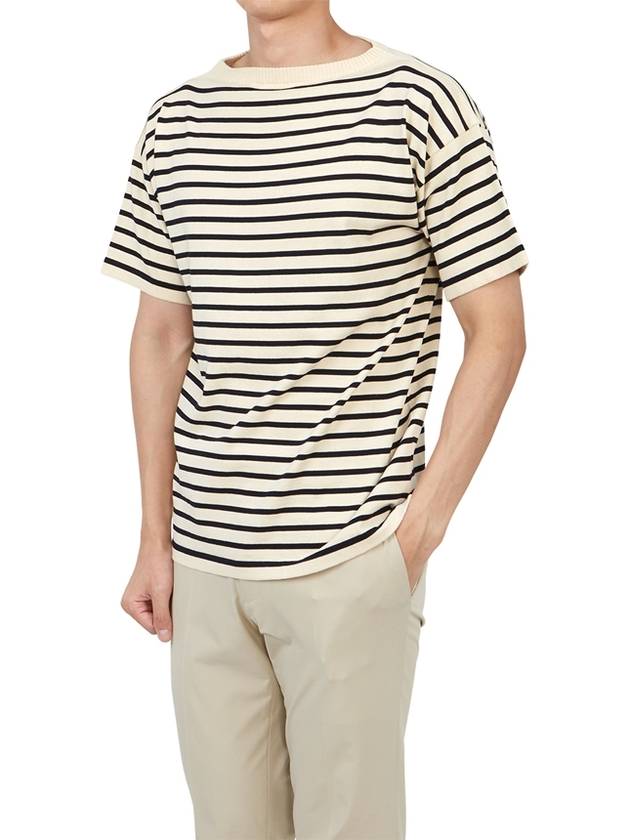 Boatman Striped Short Sleeve Knit Top Blue Ivory - ANDERSEN-ANDERSEN - BALAAN 6