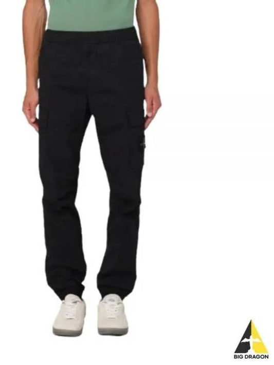 Banding Waist Tapered Cargo Straight Pants Black - STONE ISLAND - BALAAN 2