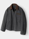 VTG Washed Work Jacket Charcoal - INDUST - BALAAN 7