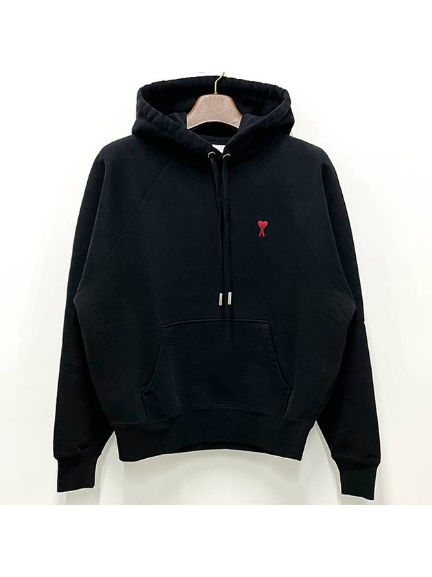 De Coeur Embroidered Logo Hoodie Black - AMI - BALAAN 3