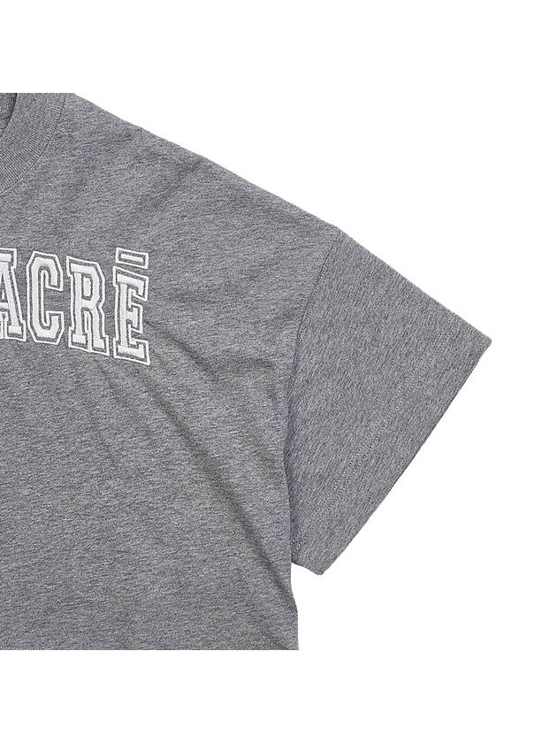 Logo Crop Short Sleeve T-shirt Grey - AMI - BALAAN 5