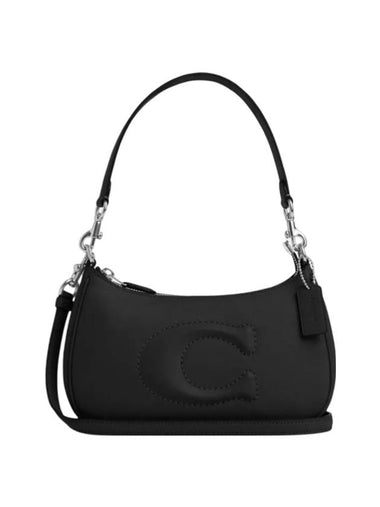 Women's Terry Leather Shoulder Bag Black - COACH - BALAAN 1