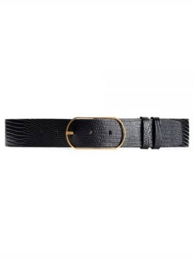 Embossing 40mm Large Leather Belt Black - AMI - BALAAN 2