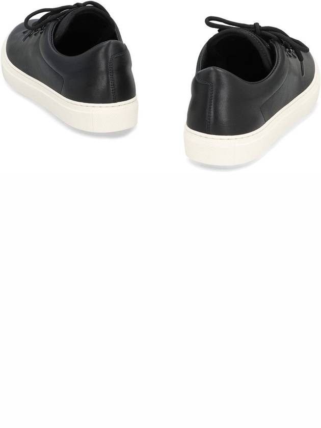 S0101 Logo Lace-Up Leather Low Top Sneakers Black - STONE ISLAND - BALAAN 5