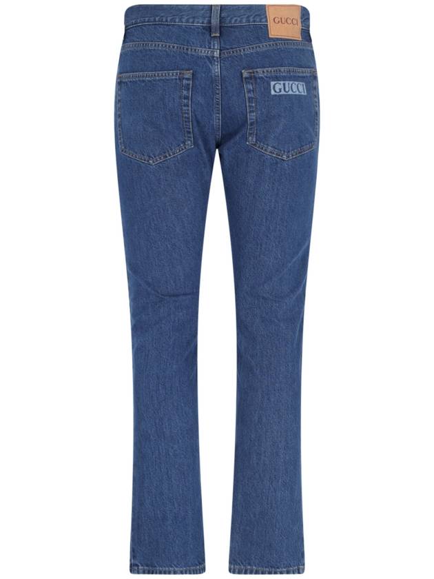 Web Tapered Denim Jeans Blue - GUCCI - BALAAN 3