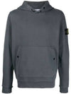 Snap Brushed Cotton Fleece Hoodie Lead Grey - STONE ISLAND - BALAAN 2