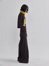 back plate pleated detail wide pants brown - LIE - BALAAN 6