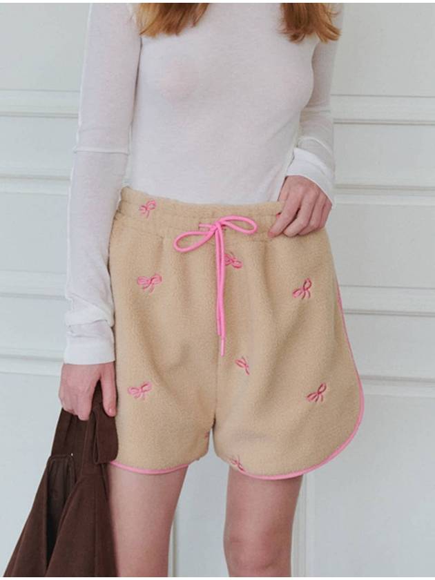 Set Ribbon Pointed Fleece Anorak Short pants Beige - OPENING SUNSHINE - BALAAN 4