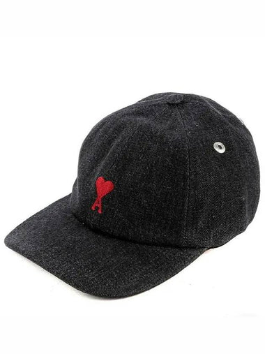 Small heart logo embroidered cap denim black UCP006 DE0018 031 - AMI - BALAAN 1