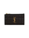 Cassandra Matelasse Leather Card Wallet Black - SAINT LAURENT - BALAAN 2