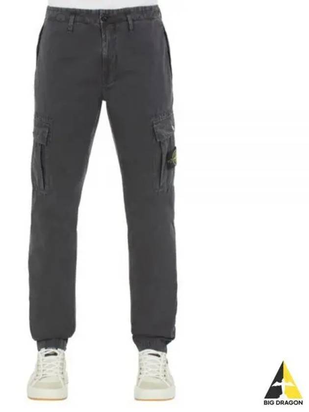 Men's Wappen Patch Cargo Track Pants Steel Grey - STONE ISLAND - BALAAN 2