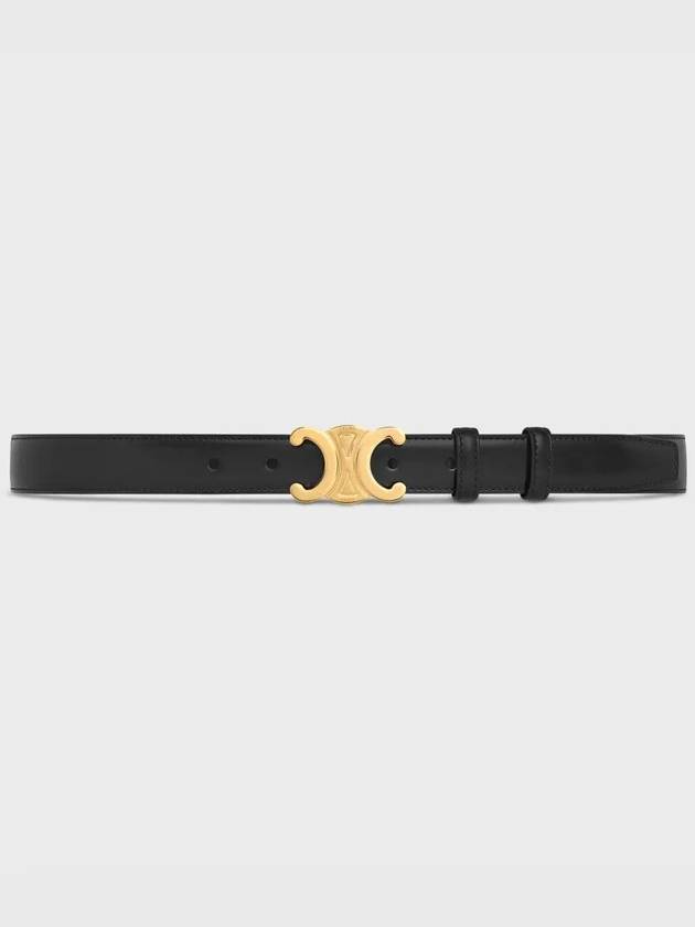 Triomphe Taurillon Medium Leather Belt Black - CELINE - BALAAN 3