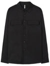 Neutral silky rayon military shirt BLACK - WEST GRAND BOULEVARD - BALAAN 2