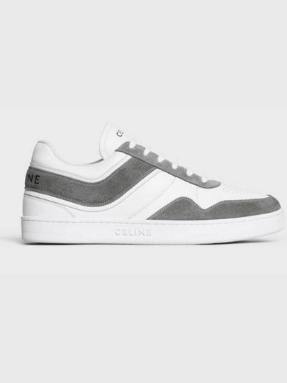 Trainer Suede Calfskin Lace-Up Low Top Sneakers Grey - CELINE - BALAAN 2