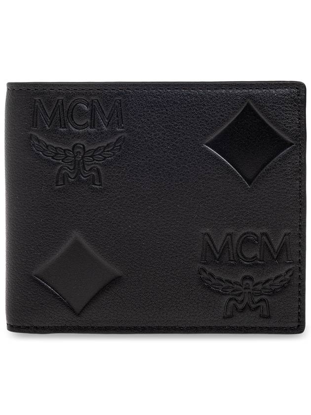 MCM Leather Wallet With Visetos Pattern, Men's, Black - MCM - BALAAN 1