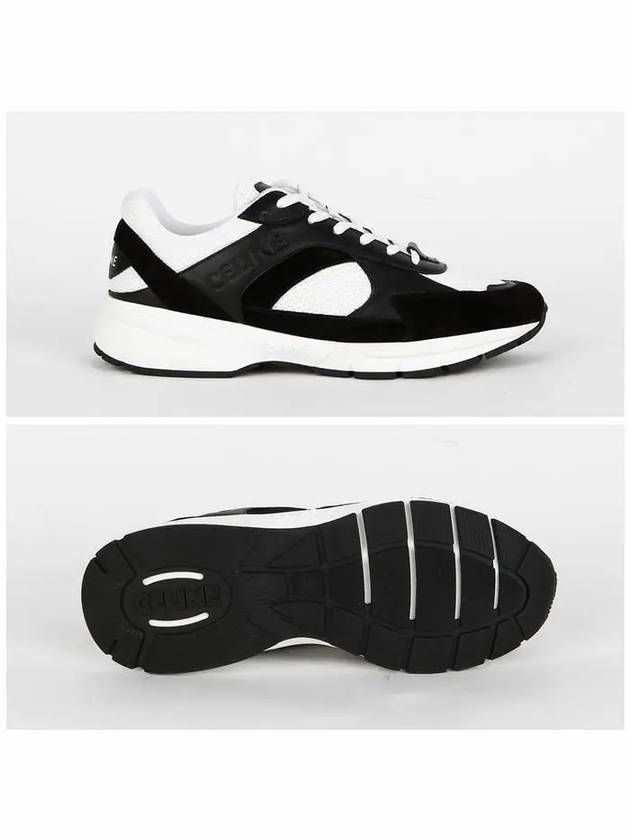 Black Optic White CR 03 Low Lace Up Runner Sneakers 361494644C 38AB - CELINE - BALAAN 4