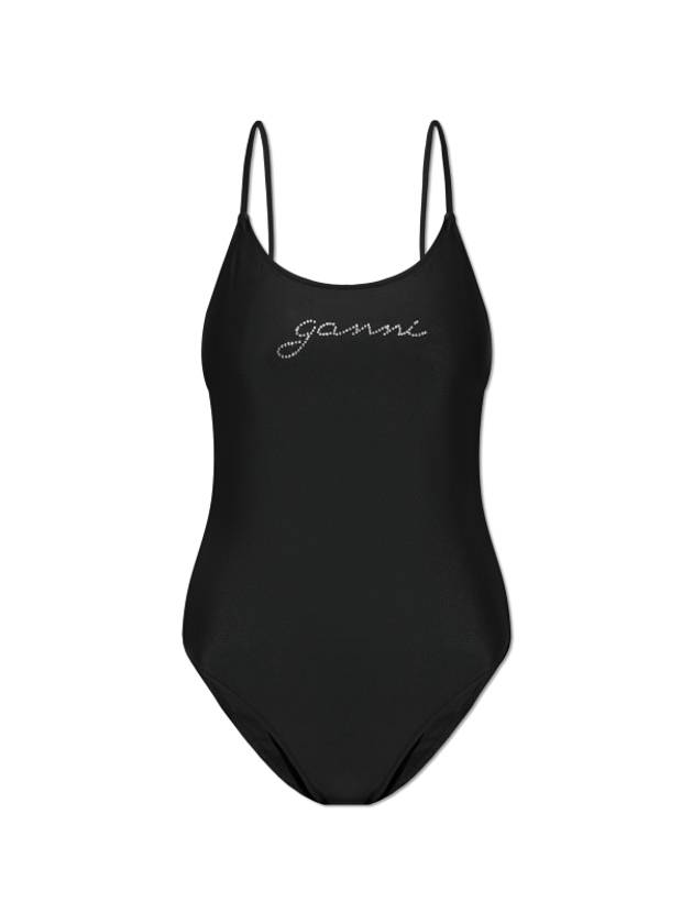 Tie String One-Piece Swimsuit Black - GANNI - BALAAN 2