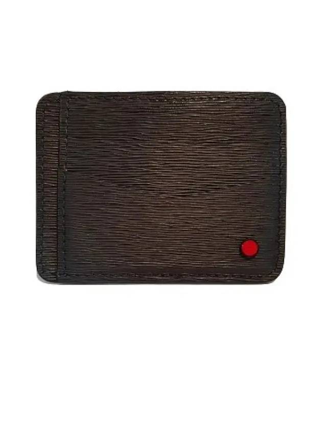 Texture Leather Card Wallet Brown - KITON - BALAAN 3