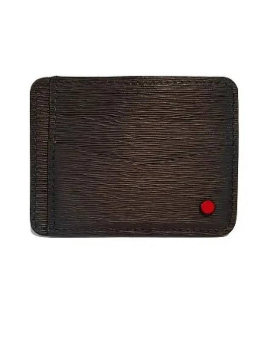 Texture Leather Card Wallet Brown - KITON - BALAAN 1