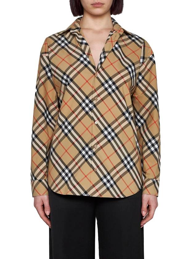 Check Pattern Shirt Beige - BURBERRY - BALAAN 5