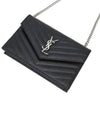 Monogram Matelasse Envelope Chain Cross Bag Black - SAINT LAURENT - BALAAN 5