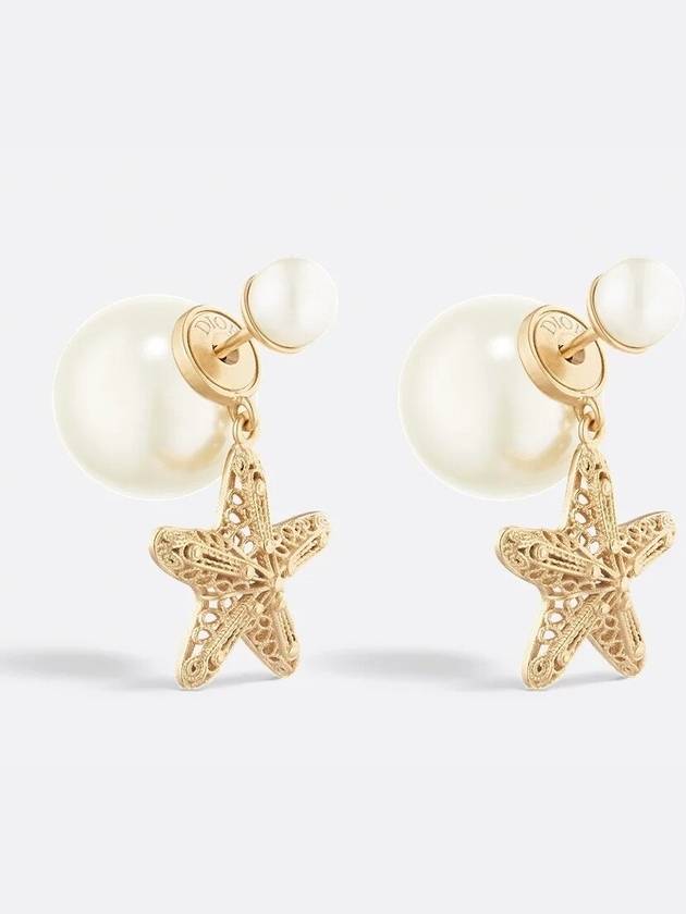 Dior Tribales Earrings Gold Finish Metal White Le - DIOR - BALAAN 1