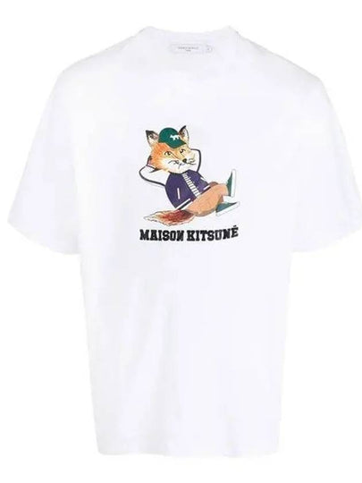 Dressed Fox Logo Print Cotton Short Sleeve T-Shirt White - MAISON KITSUNE - BALAAN 2