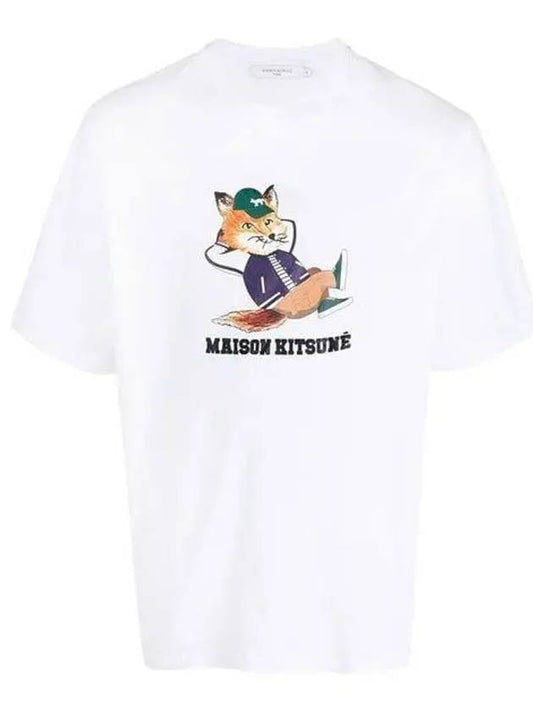 Dressed Fox Logo Print Cotton Short Sleeve T-Shirt White - MAISON KITSUNE - BALAAN 2