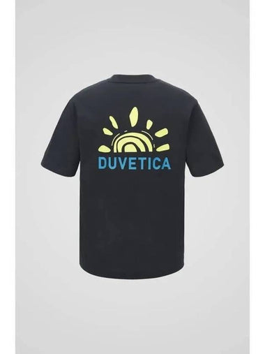 Tiny M Dark Navy Men s Short Sleeve T Shirt Gold - DUVETICA - BALAAN 1