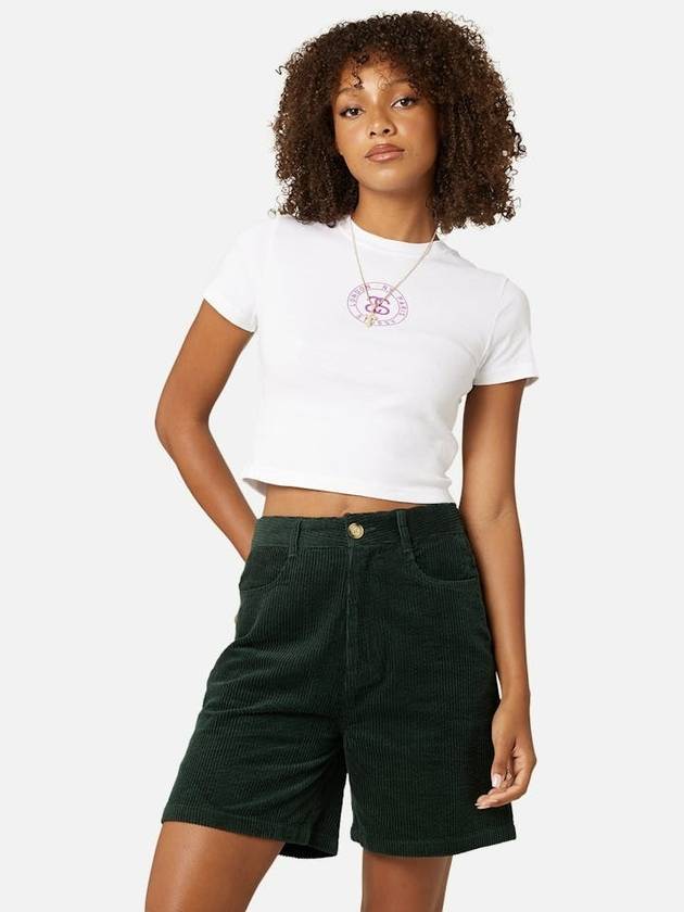 AU Australian SEAL RIB slim fit crop t shirt ST123S3002 white WOMENS AU8 S 12 L - STUSSY - BALAAN 1