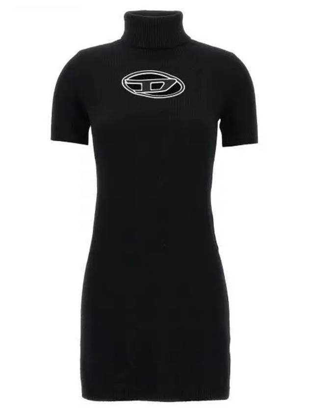 Women's M Agarette Logo Cut Out High Neck Short Dress Black - DIESEL - BALAAN 2